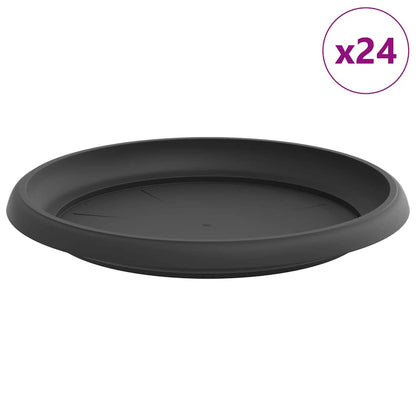 Round Flower Tray 24 pcs Black Ø 21.5 x 2.5 cm Plastic