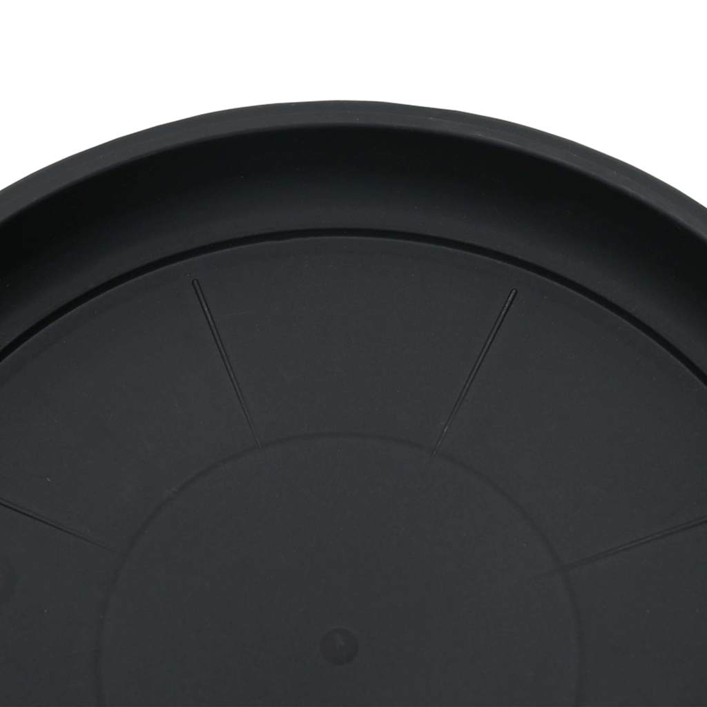 Round Flower Tray 24 pcs Black Ø 23.5 x 2.5 cm Plastic