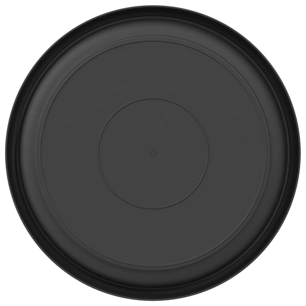 Round Flower Tray 24 pcs Black Ø 23.5 x 2.5 cm Plastic