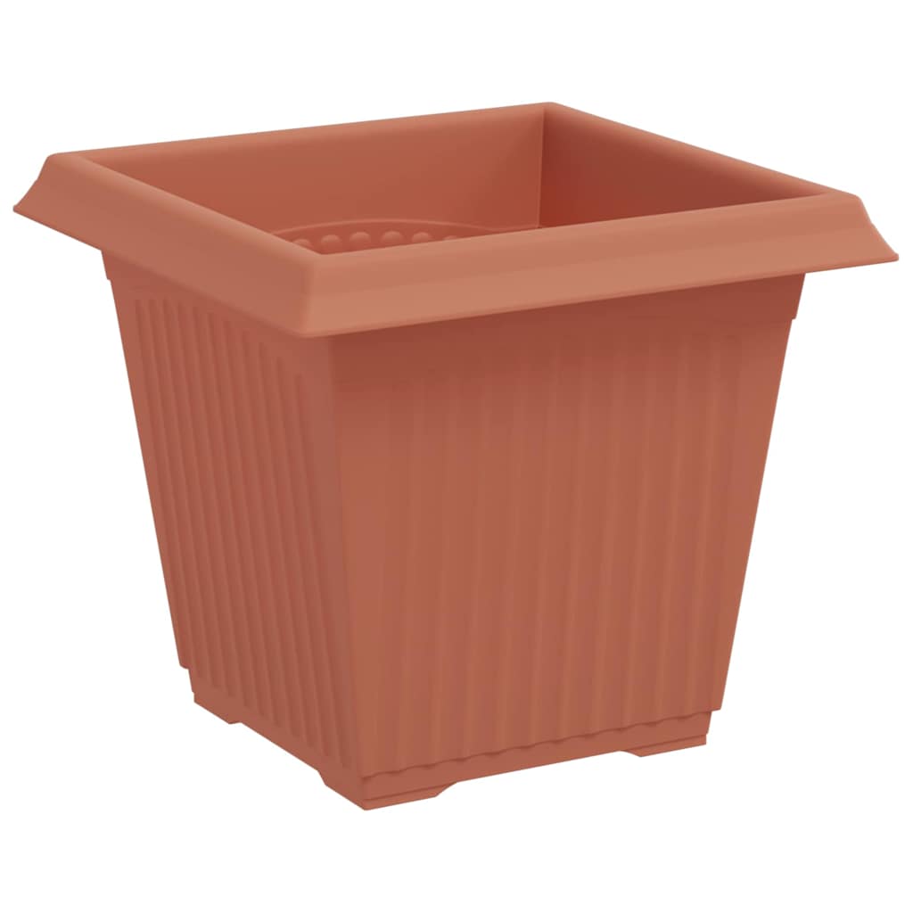 Square Flower Pot 6 pcs Brick Red 16 x 16 x 14 cm Plastic