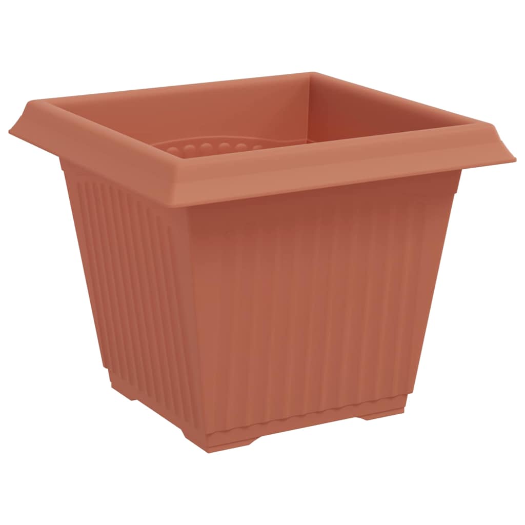 Square Flower Pot 6 pcs Brick Red 20 x 20 x 16 cm Plastic