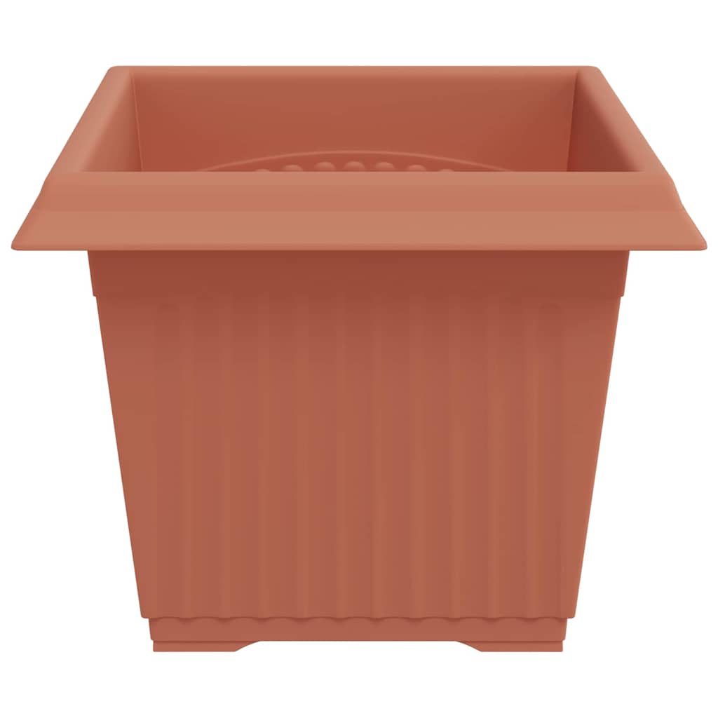 Square Flower Pot 6 pcs Brick Red 23 x 23 x 17.5 cm Plastic