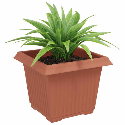 Square Flower Pot 6 pcs Brick Red 23 x 23 x 17.5 cm Plastic