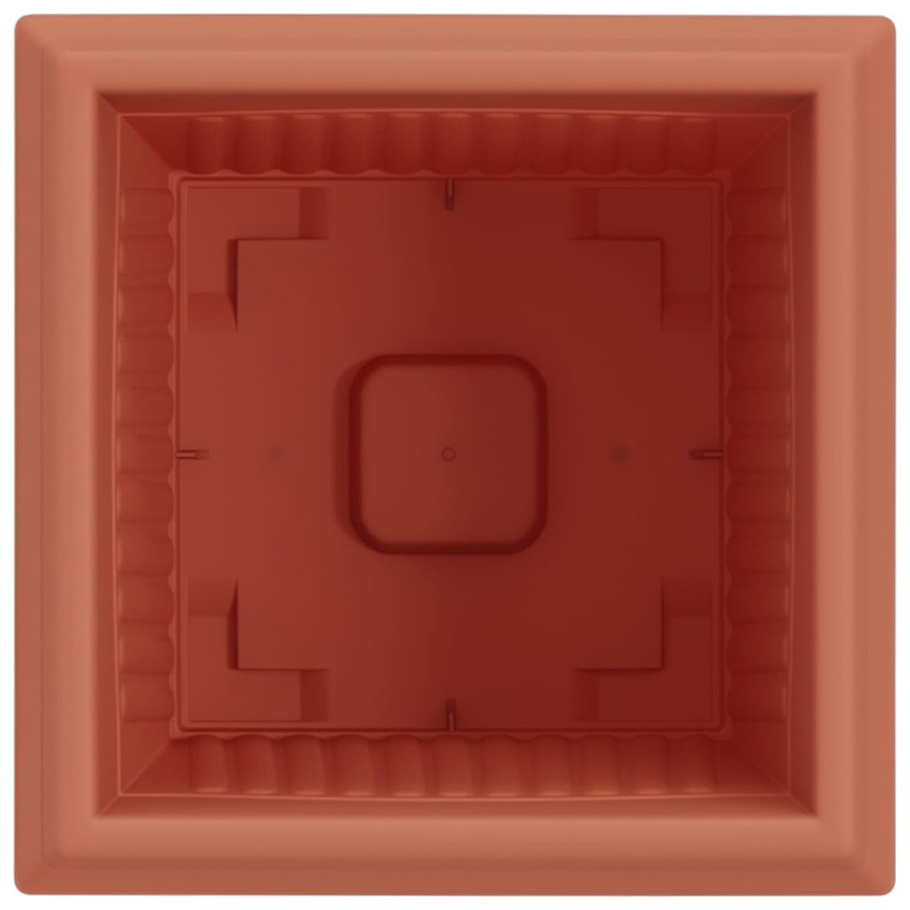 Square Flower Pot 6 pcs Brick Red 23 x 23 x 17.5 cm Plastic