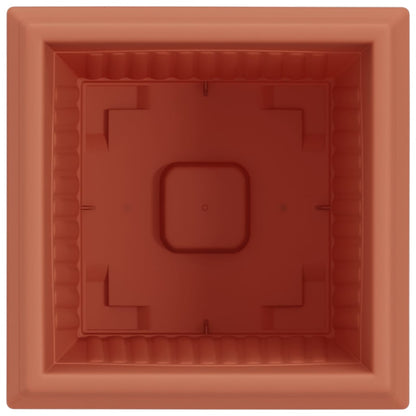 Square Flower Pot 6 pcs Brick Red 23 x 23 x 17.5 cm Plastic