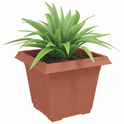 Square Flower Pot 6 pcs Brick Red 43 x 43 x 33.5 cm Plastic