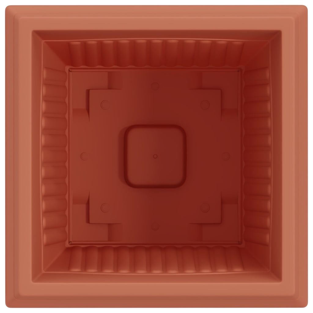 Square Flower Pot 6 pcs Brick Red 43 x 43 x 33.5 cm Plastic