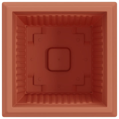 Square Flower Pot 6 pcs Brick Red 43 x 43 x 33.5 cm Plastic