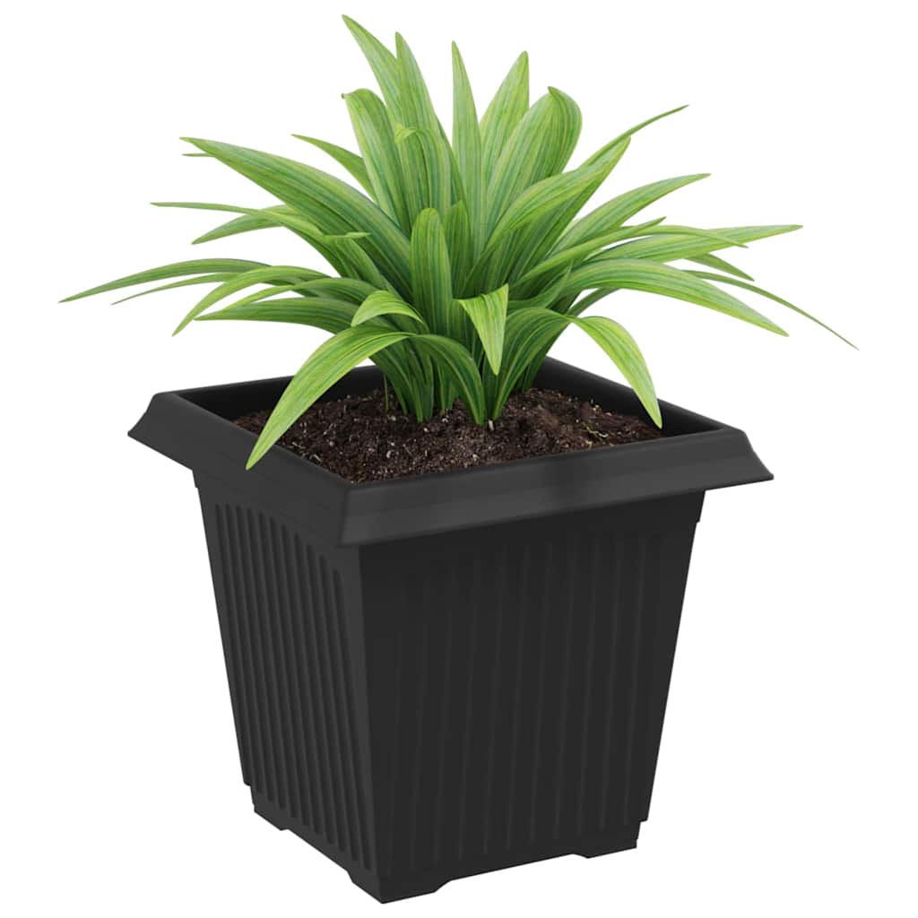 Square Flower Pot 6 pcs Black 16 x 16 x 14 cm Plastic