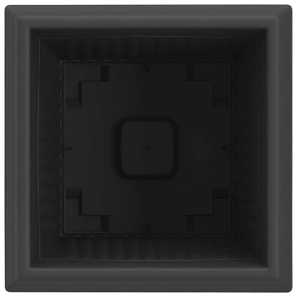 Square Flower Pot 6 pcs Black 20 x 20 x 16 cm Plastic