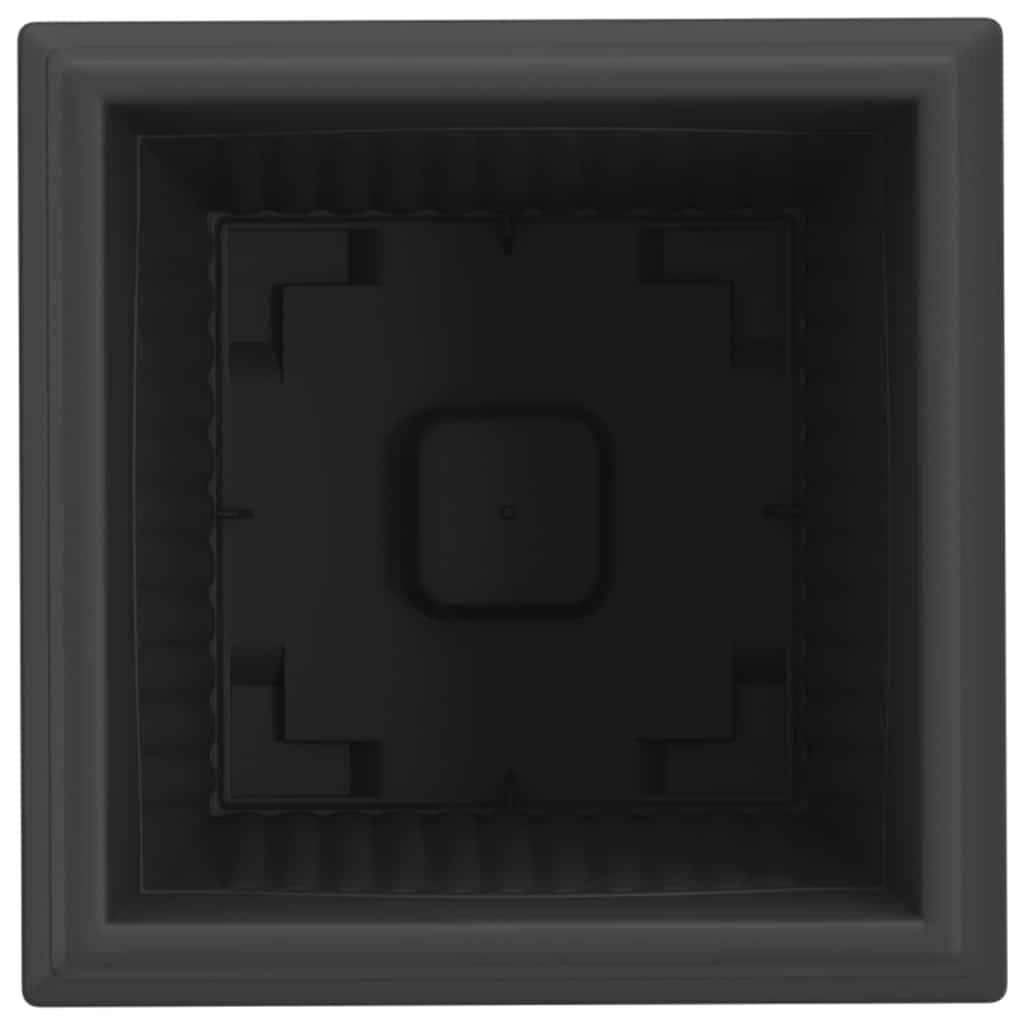 Square Flower Pot 6 pcs Black 28.5 x 28.5 x 22 cm Plastic