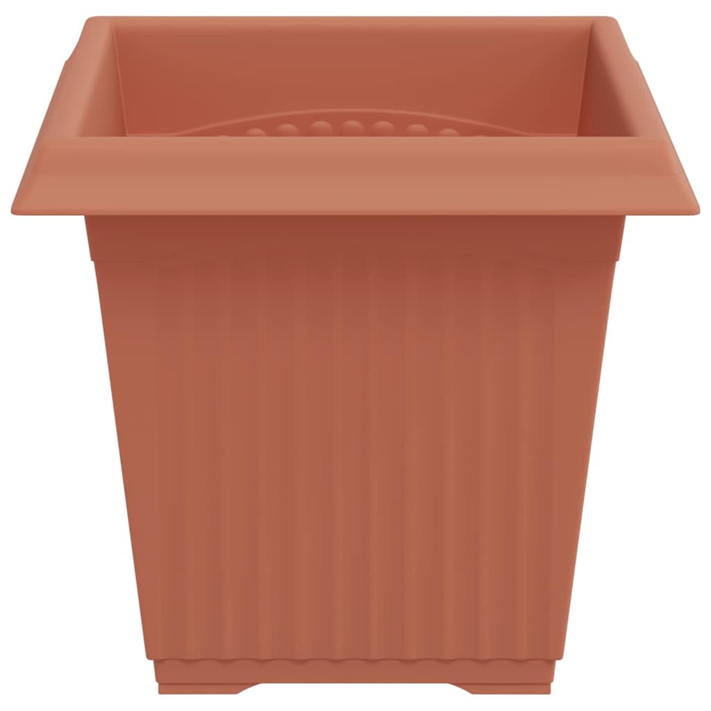 Square Flower Pot 24 pcs Brick Red 16 x 16 x 14 cm Plastic