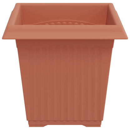 Square Flower Pot 24 pcs Brick Red 16 x 16 x 14 cm Plastic