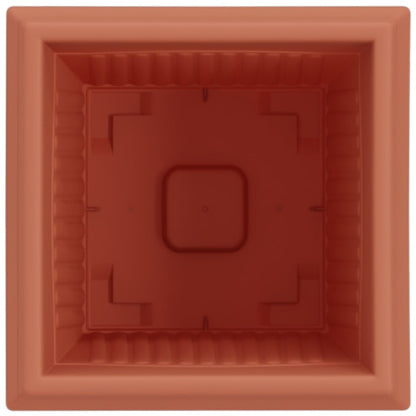 Square Flower Pot 24 pcs Brick Red 16 x 16 x 14 cm Plastic