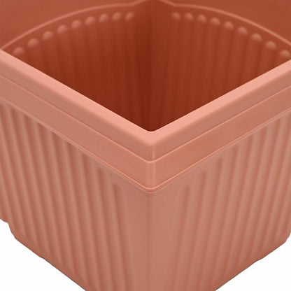Square Flower Pot 24 pcs Brick Red 20 x 20 x 16 cm Plastic