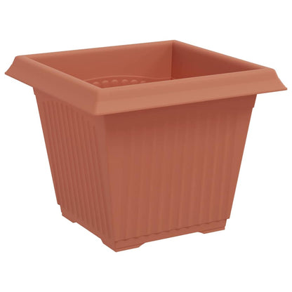 Square Flower Pot 24 pcs Brick Red 20 x 20 x 16 cm Plastic