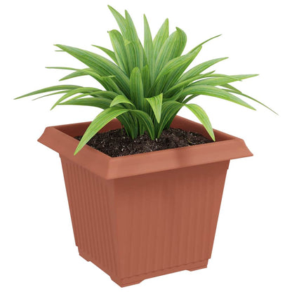 Square Flower Pot 24 pcs Brick Red 20 x 20 x 16 cm Plastic