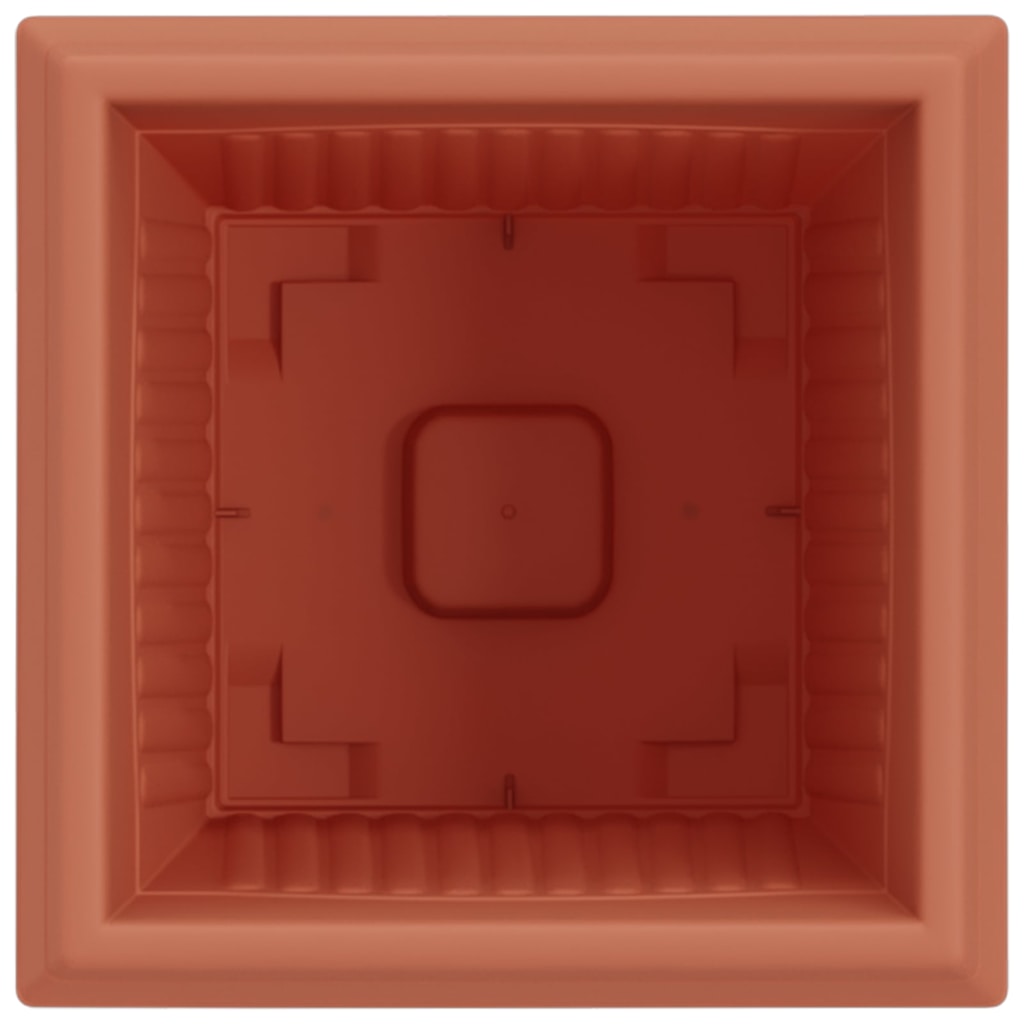 Square Flower Pot 24 pcs Brick Red 20 x 20 x 16 cm Plastic