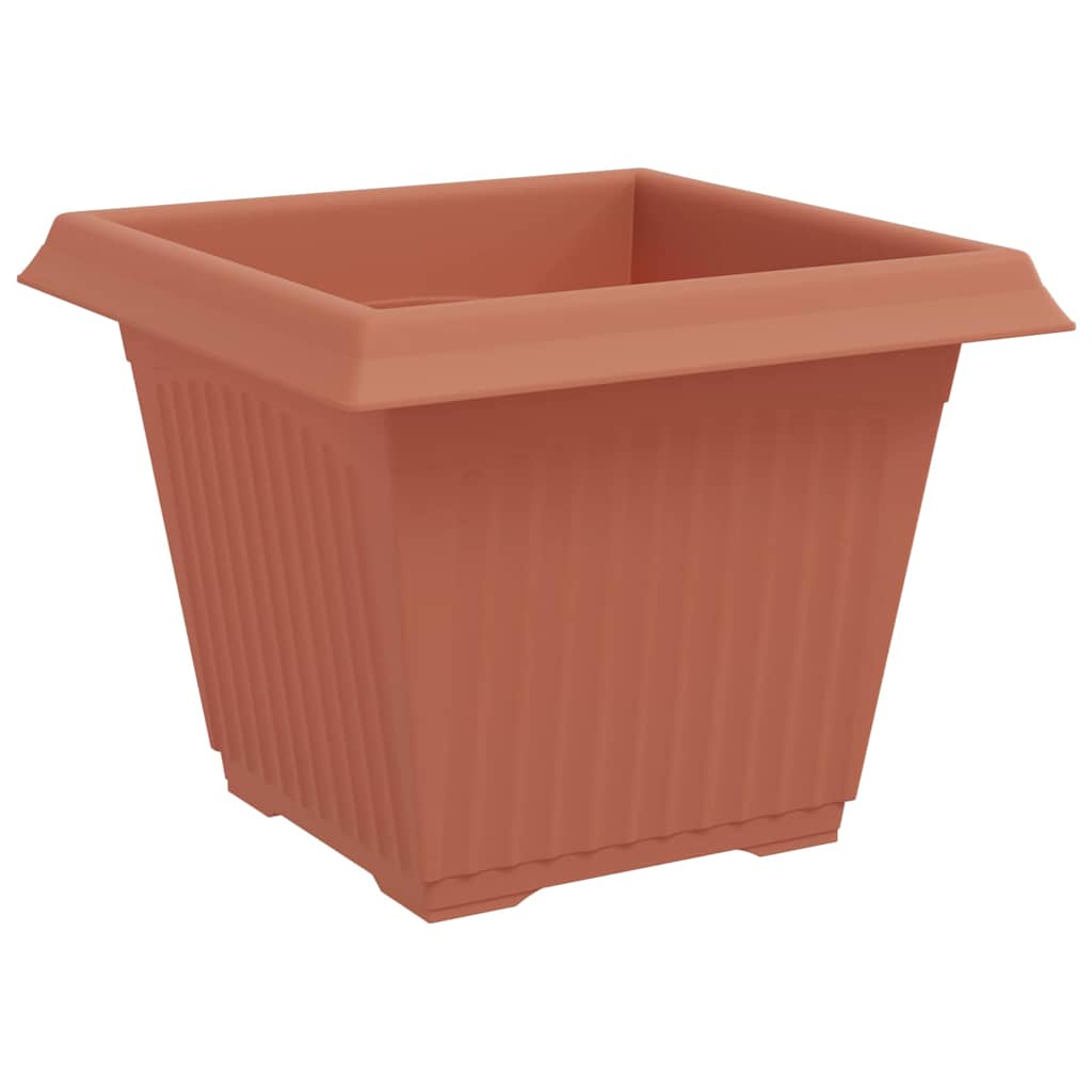 Square Flower Pot 24 pcs Brick Red 28.5 x 28.5 x 22 cm Plastic