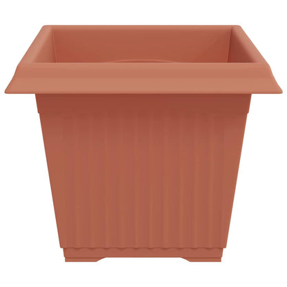 Square Flower Pot 24 pcs Brick Red 28.5 x 28.5 x 22 cm Plastic