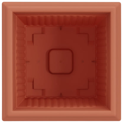 Square Flower Pot 24 pcs Brick Red 28.5 x 28.5 x 22 cm Plastic