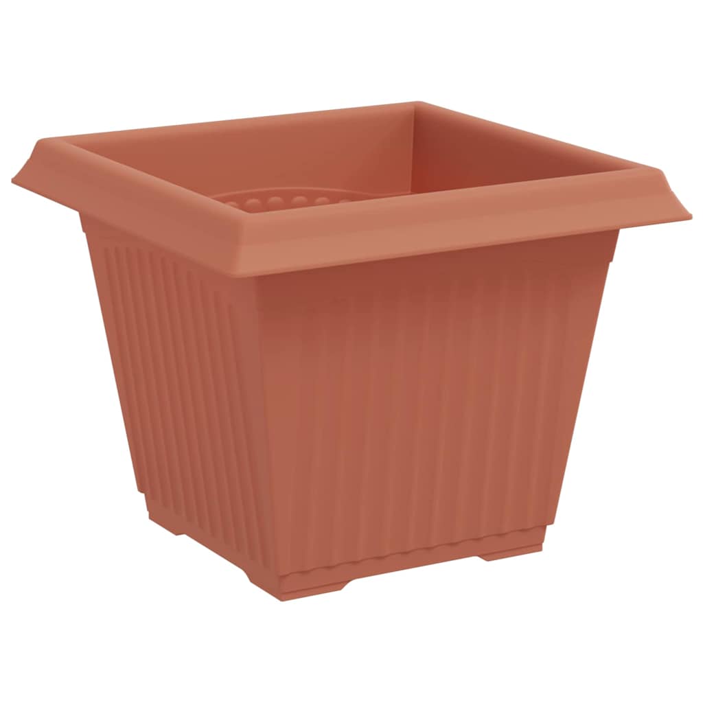 Square Flower Pot 24 pcs Brick Red 33 x 33 x 26 cm Plastic