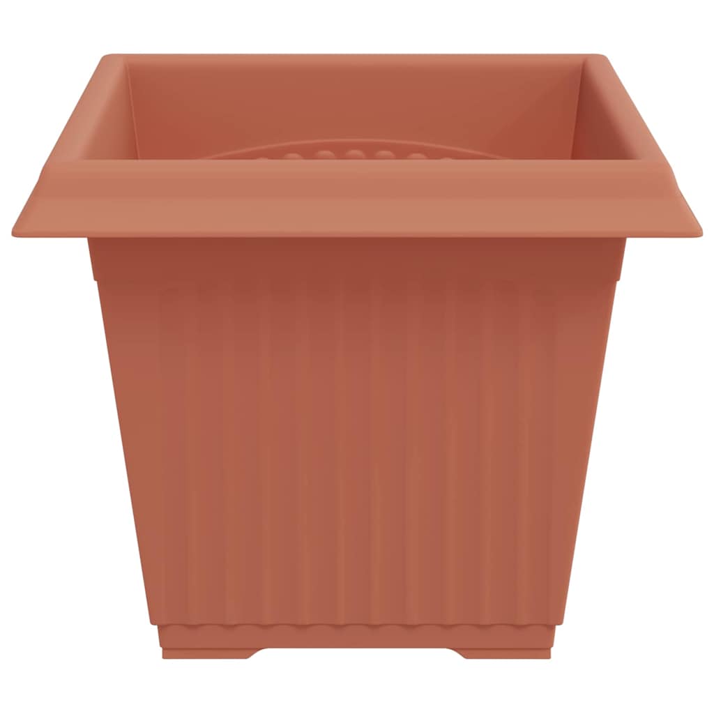 Square Flower Pot 24 pcs Brick Red 33 x 33 x 26 cm Plastic