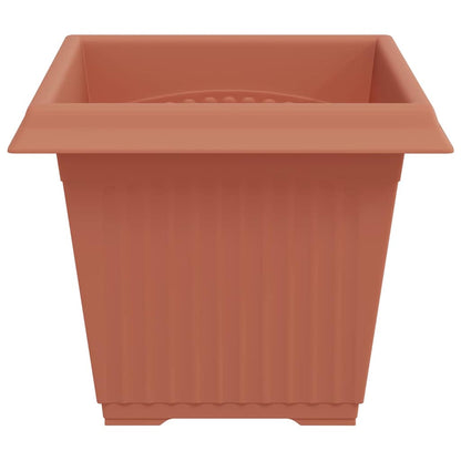 Square Flower Pot 24 pcs Brick Red 33 x 33 x 26 cm Plastic