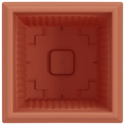 Square Flower Pot 24 pcs Brick Red 33 x 33 x 26 cm Plastic