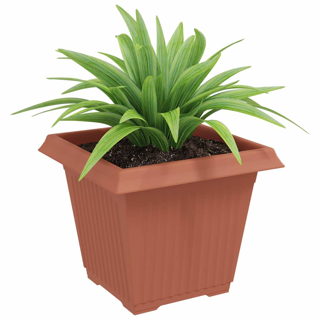 Square Flower Pot 24 pcs Brick Red 38 x 38 x 30 cm Plastic