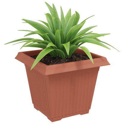 Square Flower Pot 24 pcs Brick Red 38 x 38 x 30 cm Plastic