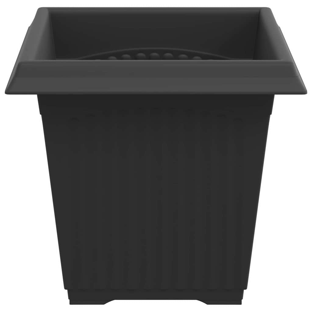 Square Flower Pot 24 pcs Black 16 x 16 x 14 cm Plastic
