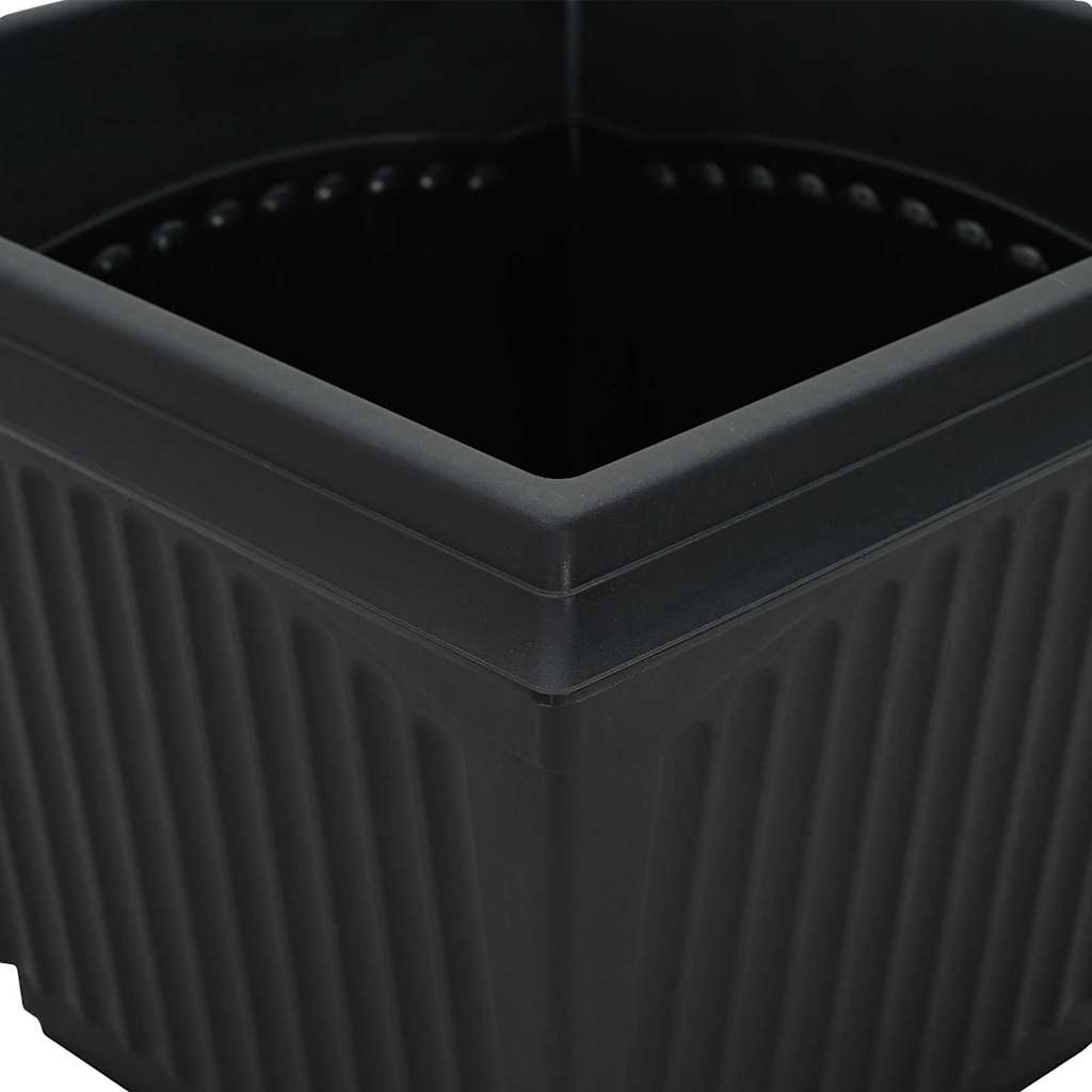 Square Flower Pot 24 pcs Black 28.5 x 28.5 x 22 cm Plastic