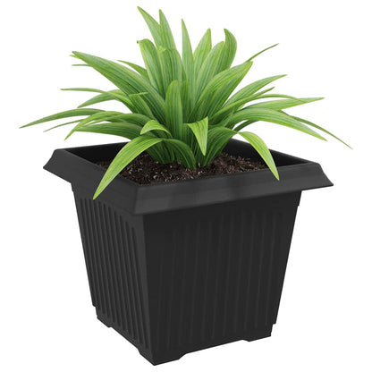 Square Flower Pot 24 pcs Black 28.5 x 28.5 x 22 cm Plastic