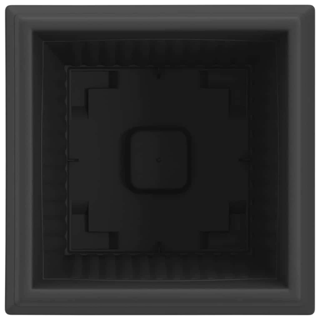 Square Flower Pot 24 pcs Black 28.5 x 28.5 x 22 cm Plastic