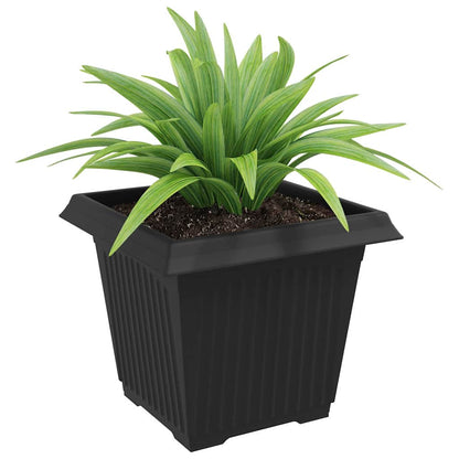 Square Flower Pot 24 pcs Black 33 x 33 x 26 cm Plastic