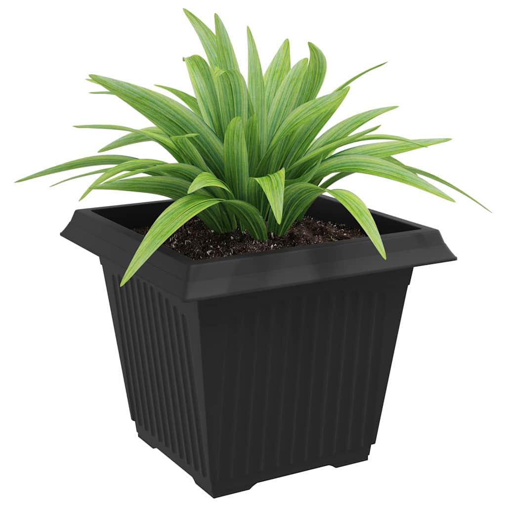 Square Flower Pot 24 pcs Black 43 x 43 x 33.5 cm Plastic
