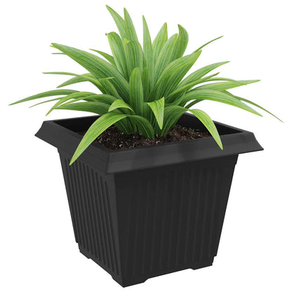 Square Flower Pot 24 pcs Black 43 x 43 x 33.5 cm Plastic