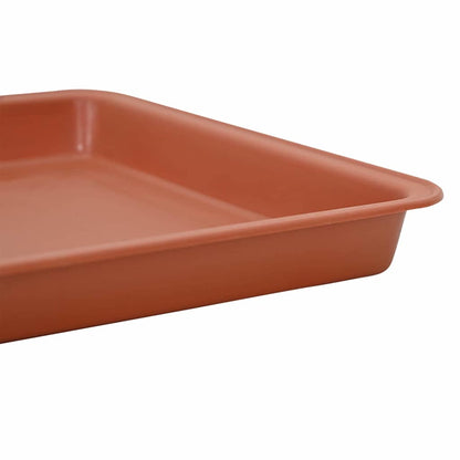 Square Flower Tray 6 pcs Brick Red 18 x 18 x 2 cm Plastic