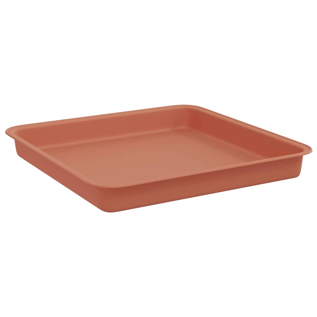 Square Flower Tray 6 pcs Brick Red 18 x 18 x 2 cm Plastic