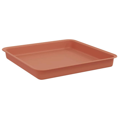 Square Flower Tray 6 pcs Brick Red 18 x 18 x 2 cm Plastic
