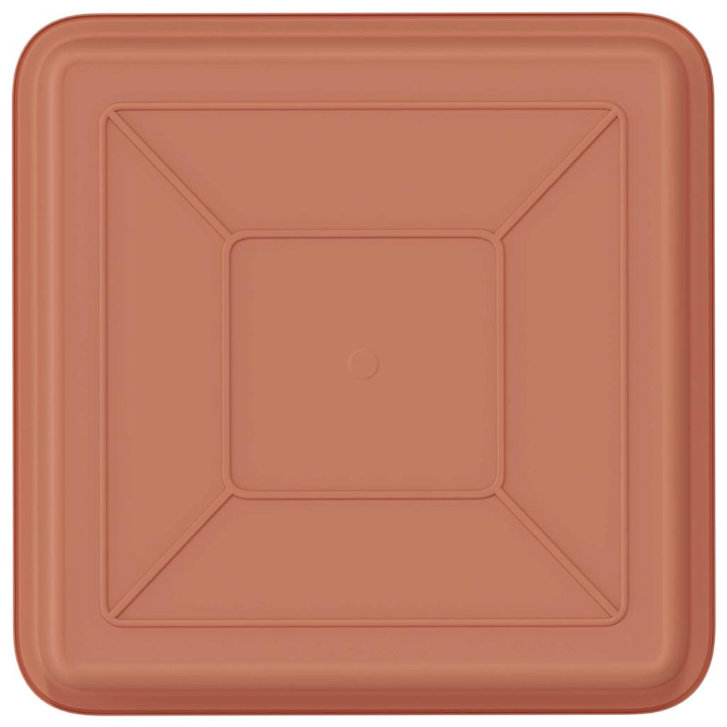 Square Flower Tray 6 pcs Brick Red 18 x 18 x 2 cm Plastic