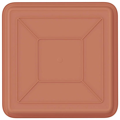 Square Flower Tray 6 pcs Brick Red 18 x 18 x 2 cm Plastic