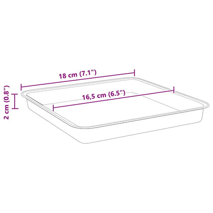 Square Flower Tray 6 pcs Brick Red 18 x 18 x 2 cm Plastic