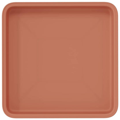 Square Flower Tray 6 pcs Brick Red 18 x 18 x 2 cm Plastic