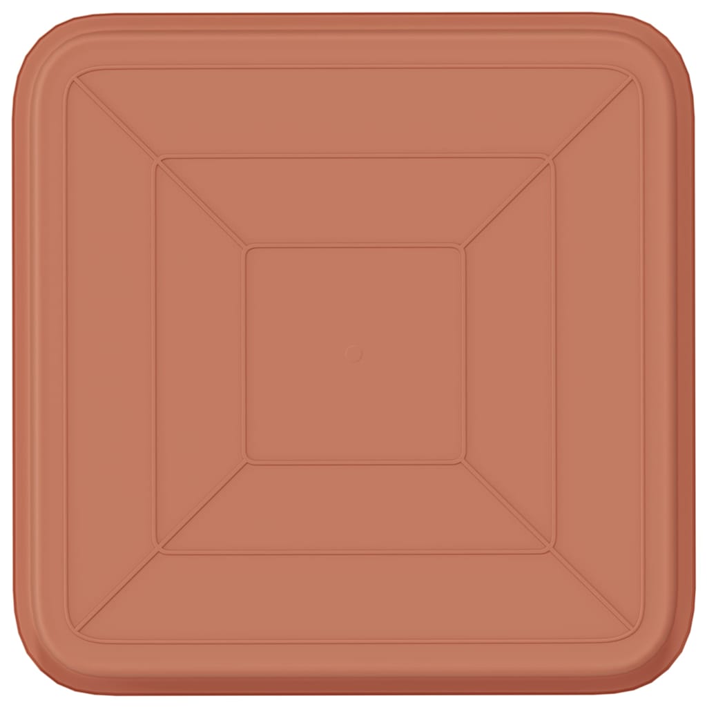 Square Flower Tray 6 pcs Brick Red 25.5 x 25.5 x 2.5 cm Plastic