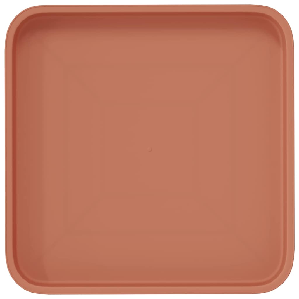 Square Flower Tray 6 pcs Brick Red 25.5 x 25.5 x 2.5 cm Plastic