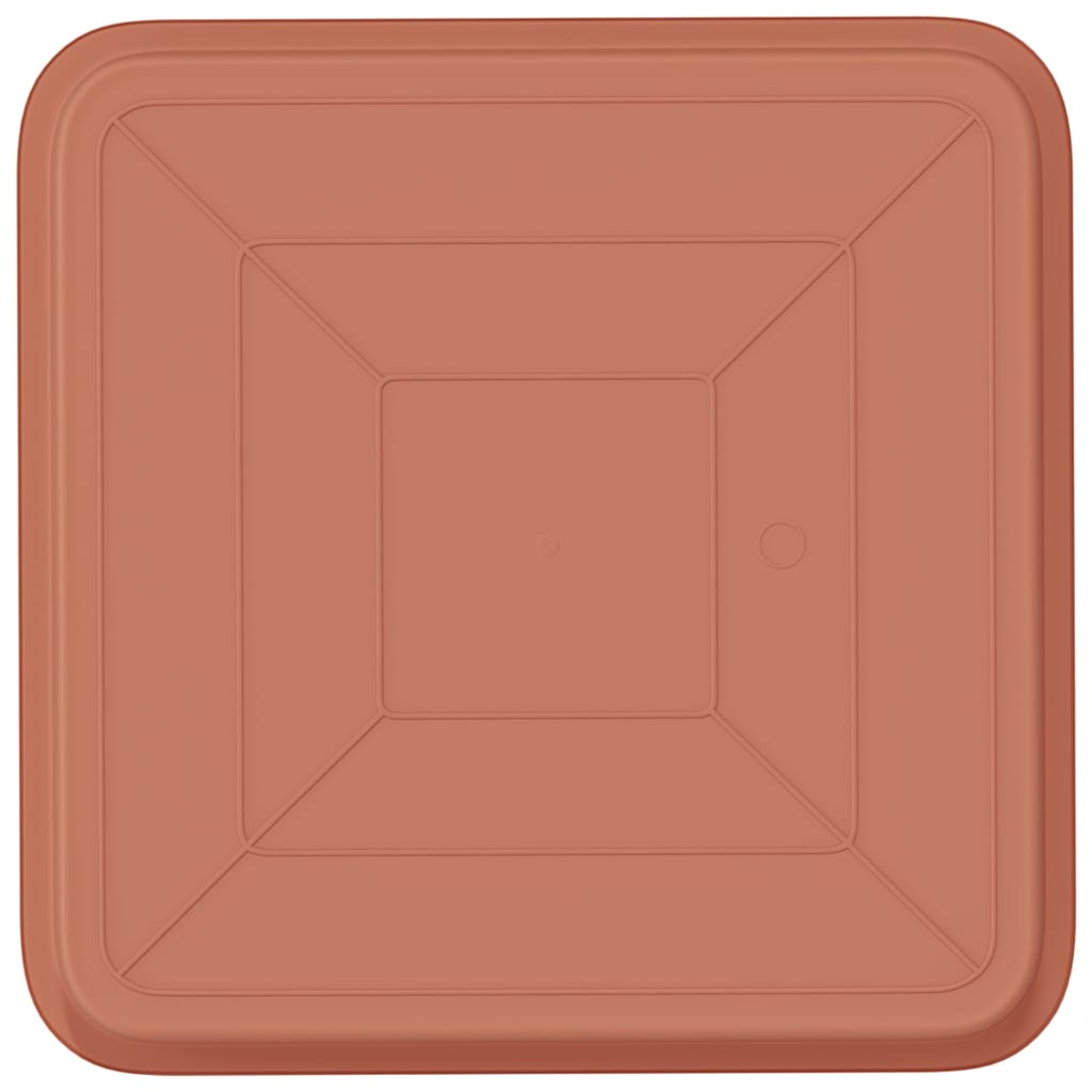 Square Flower Tray 6 pcs Brick Red 36 x 36 x 2.5 cm Plastic