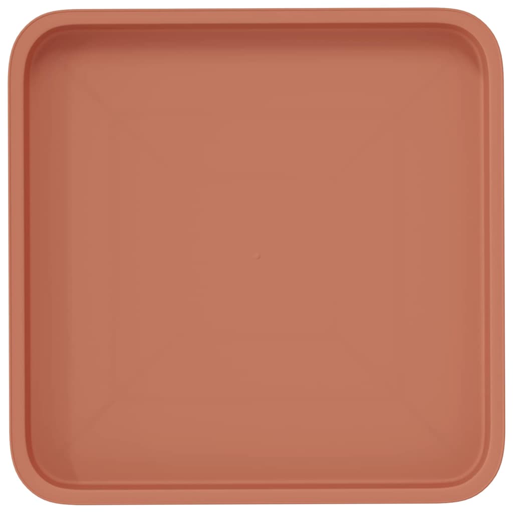 Square Flower Tray 6 pcs Brick Red 36 x 36 x 2.5 cm Plastic