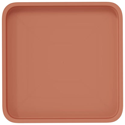 Square Flower Tray 6 pcs Brick Red 36 x 36 x 2.5 cm Plastic